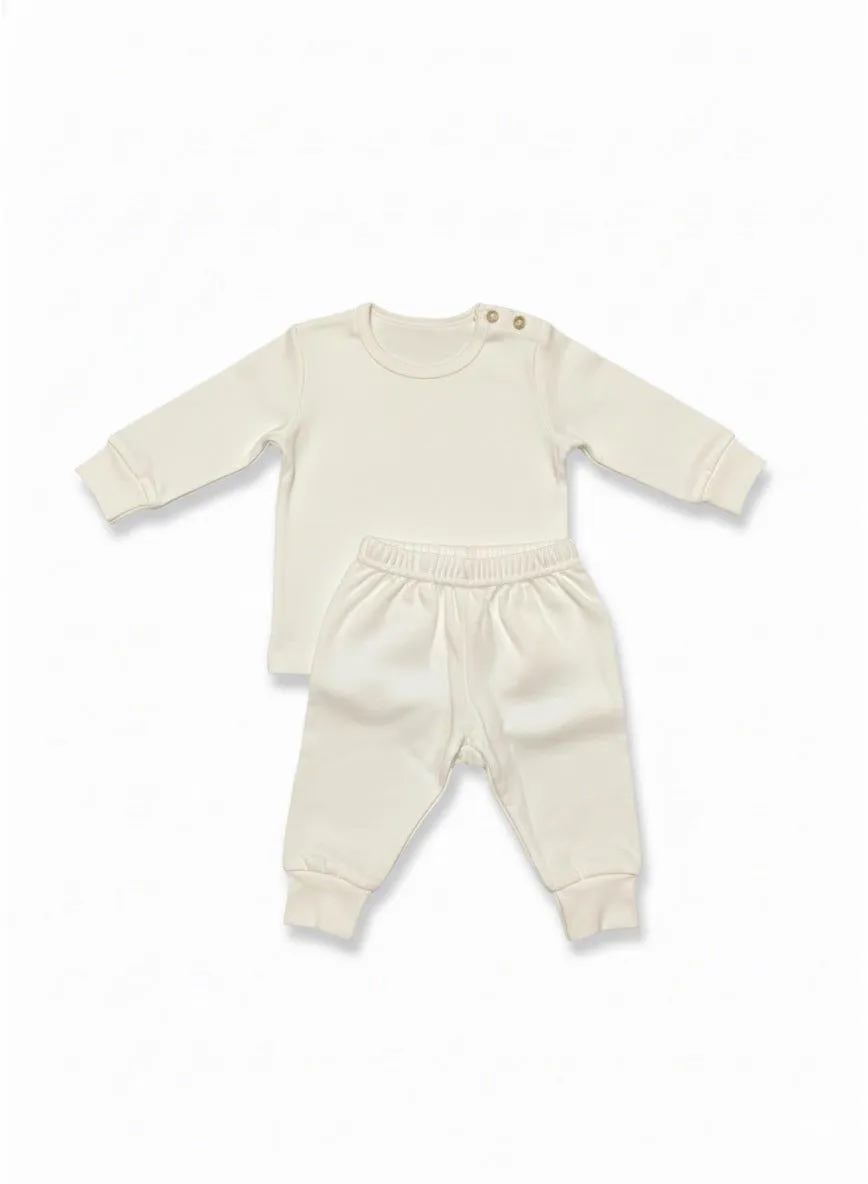 Natural Cream Ribbed Lounge Set, view 2