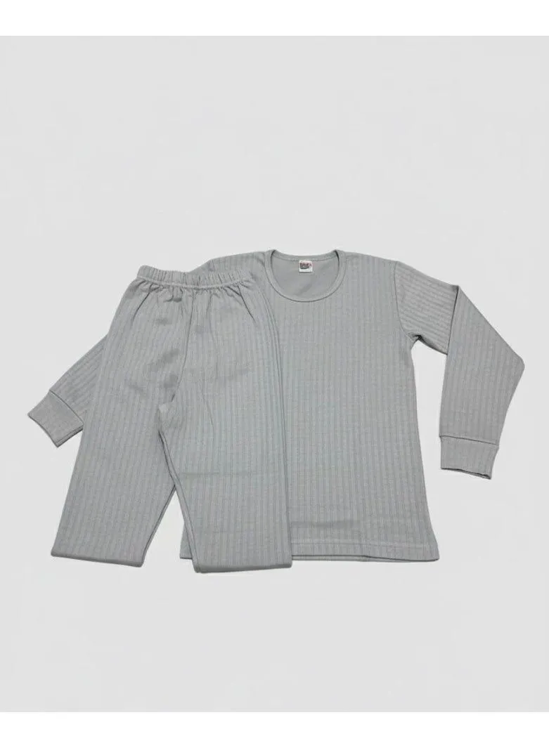 Grey Ribbed Thermal Set