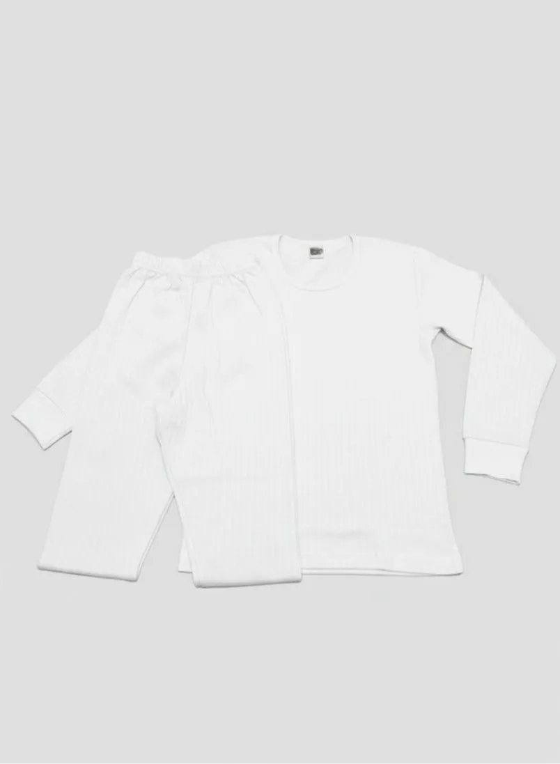 White Ribbed Thermal Set