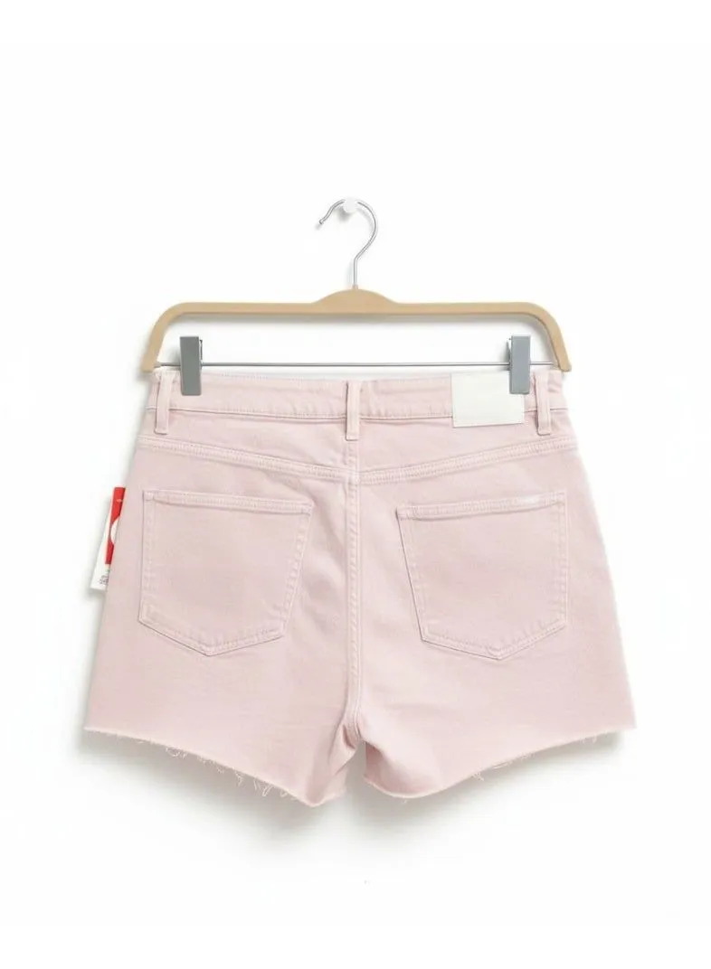 Pastel Pink Denim Shorts, view 2