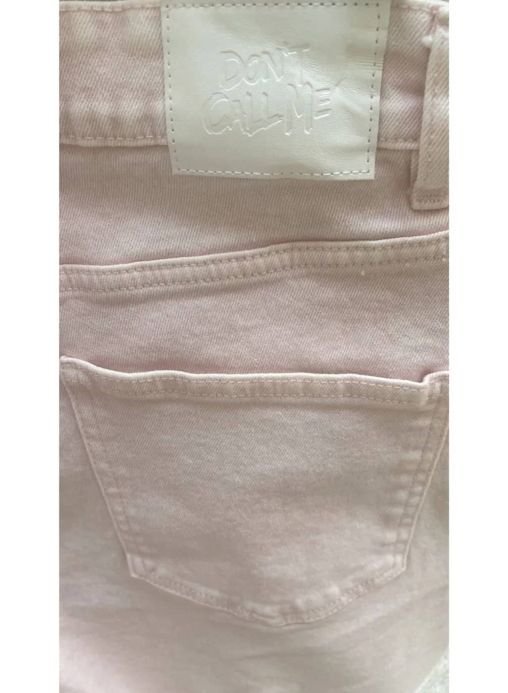 Pastel Pink Denim Shorts, view 3